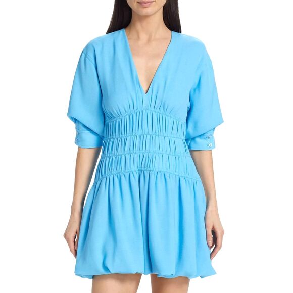 NWT* Jonathan Simkhai Diem Gauze Bubble-Hem Minidress- Women's 14 - Picture 2 of 9